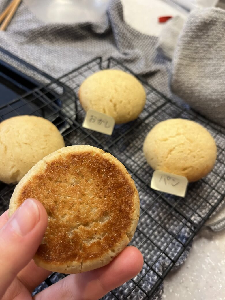 豆腐で米粉パンづくり比較実験
